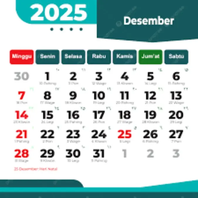 Kalender Desember 2025 Hari Libur