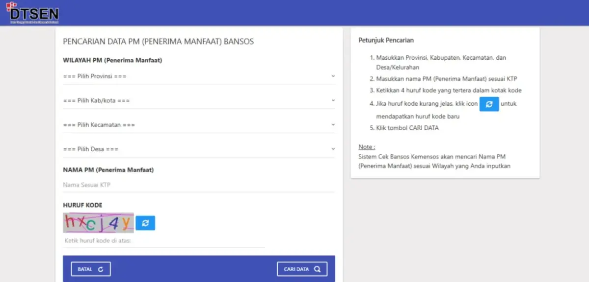 Cara Cek Bantuan BLT Kesra 2025 di Situs Resmi Kemensos