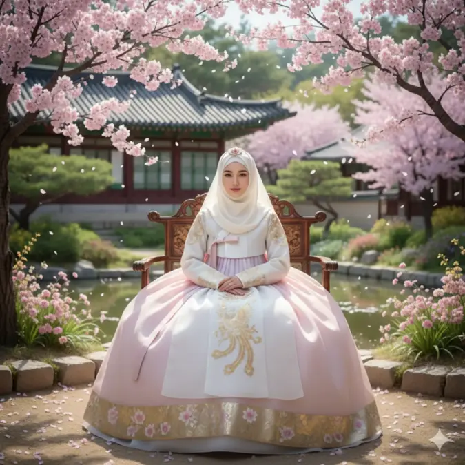 ilustrasi Hijab ala Putri Kerajaan Korea