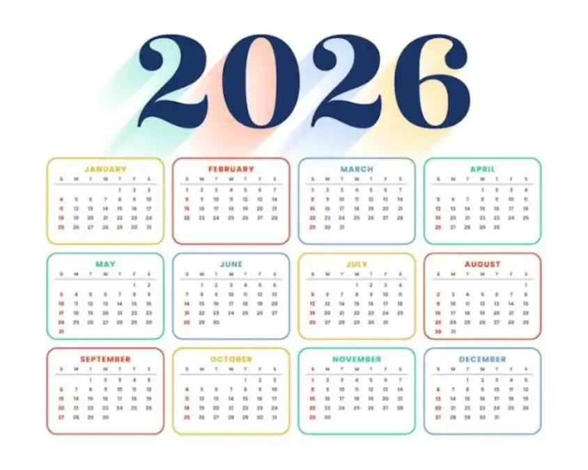 Tanggal Berapa Libur Tahun Baru 2026 Berakhir? Simak Rangkaian Libur Nasional dan Cuti Bersama Kalender libur nasional dan cuti bersama 2026, menunjukkan tanggal libur tahun baru dan rangkaian libur resmi.
