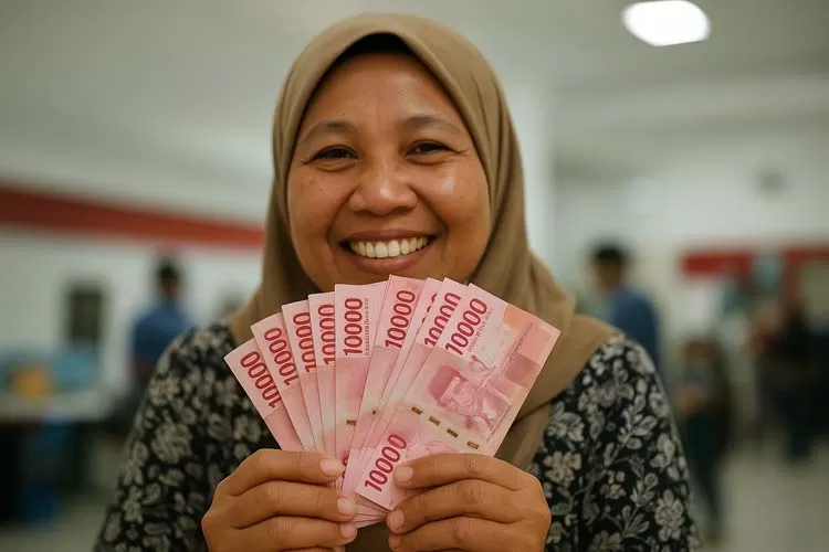 Ilustrasi warga menerima bantuan sosial